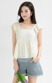 Lyra Cotton Nursing Top in Cream