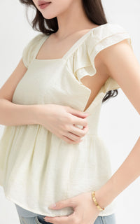 Lyra Cotton Nursing Top in Cream