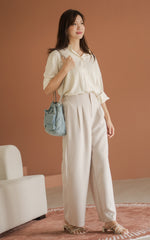 Mabel Flare Cut Maternity Pants in Cream