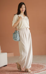 Mabel Flare Cut Maternity Pants in Cream