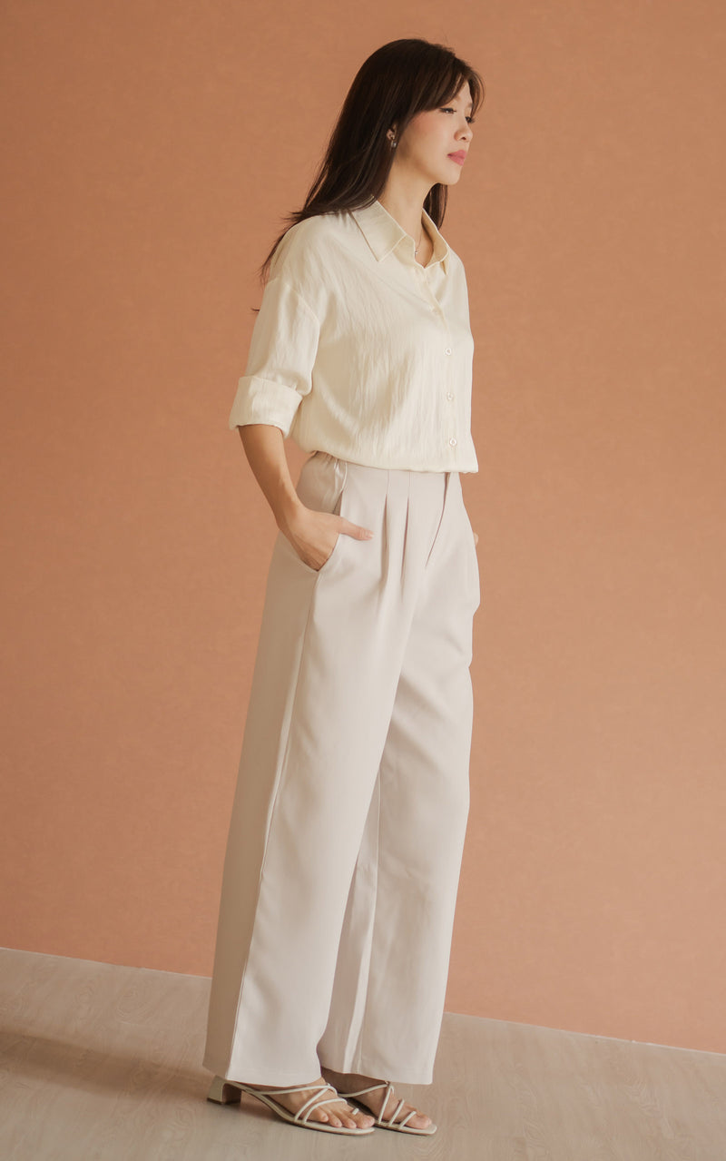 Mabel Flare Cut Maternity Pants in Cream