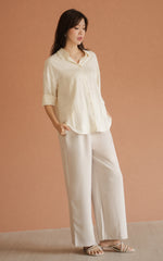 Mabel Flare Cut Maternity Pants in Cream