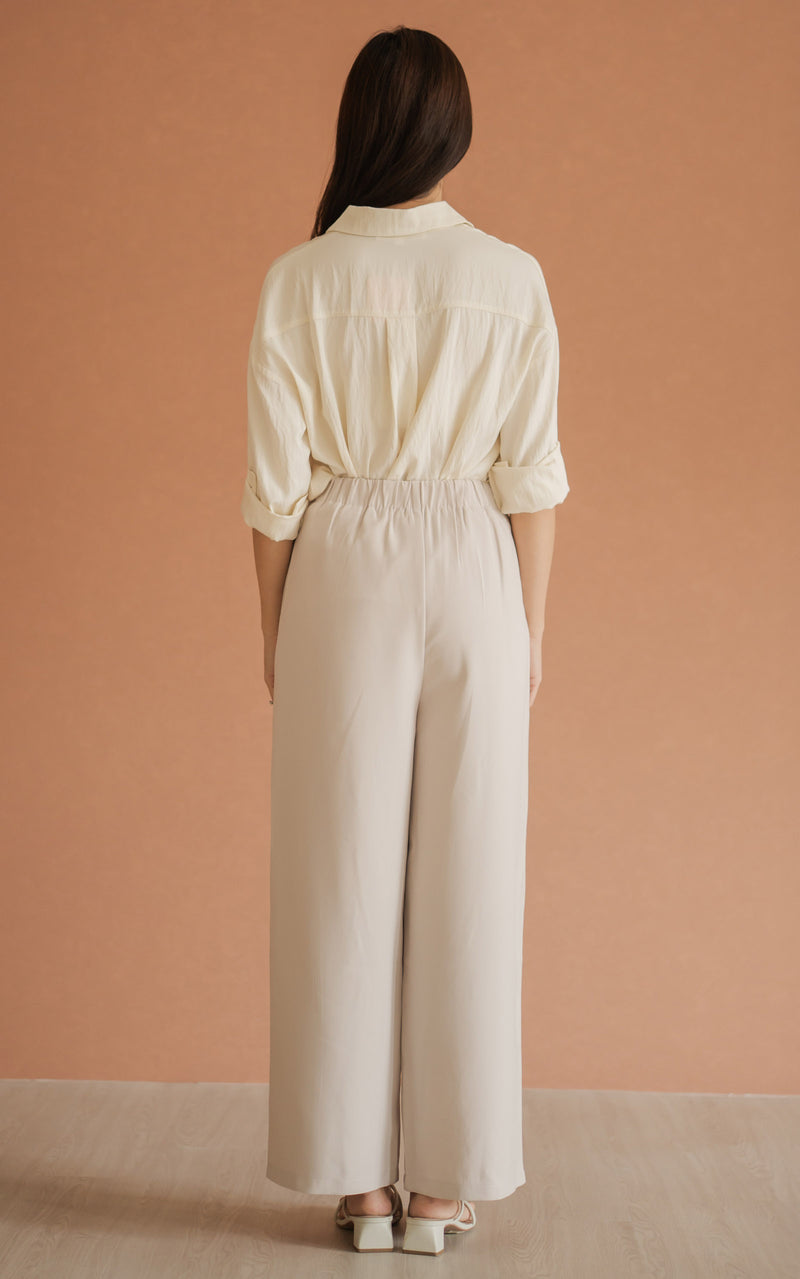 Mabel Flare Cut Maternity Pants in Cream