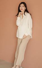 Mabel Flare Cut Maternity Pants in Taupe