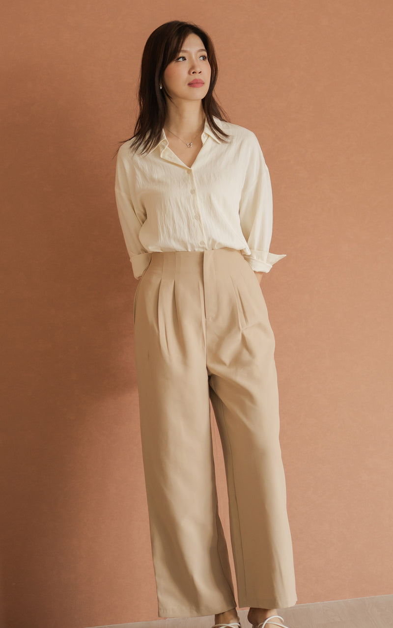 Mabel Flare Cut Maternity Pants in Taupe