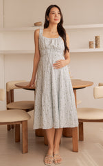 Maisie Floral Nursing Dress in Blue