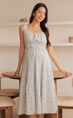 Maisie Floral Nursing Dress in Blue