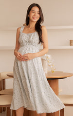 Maisie Floral Nursing Dress in Blue