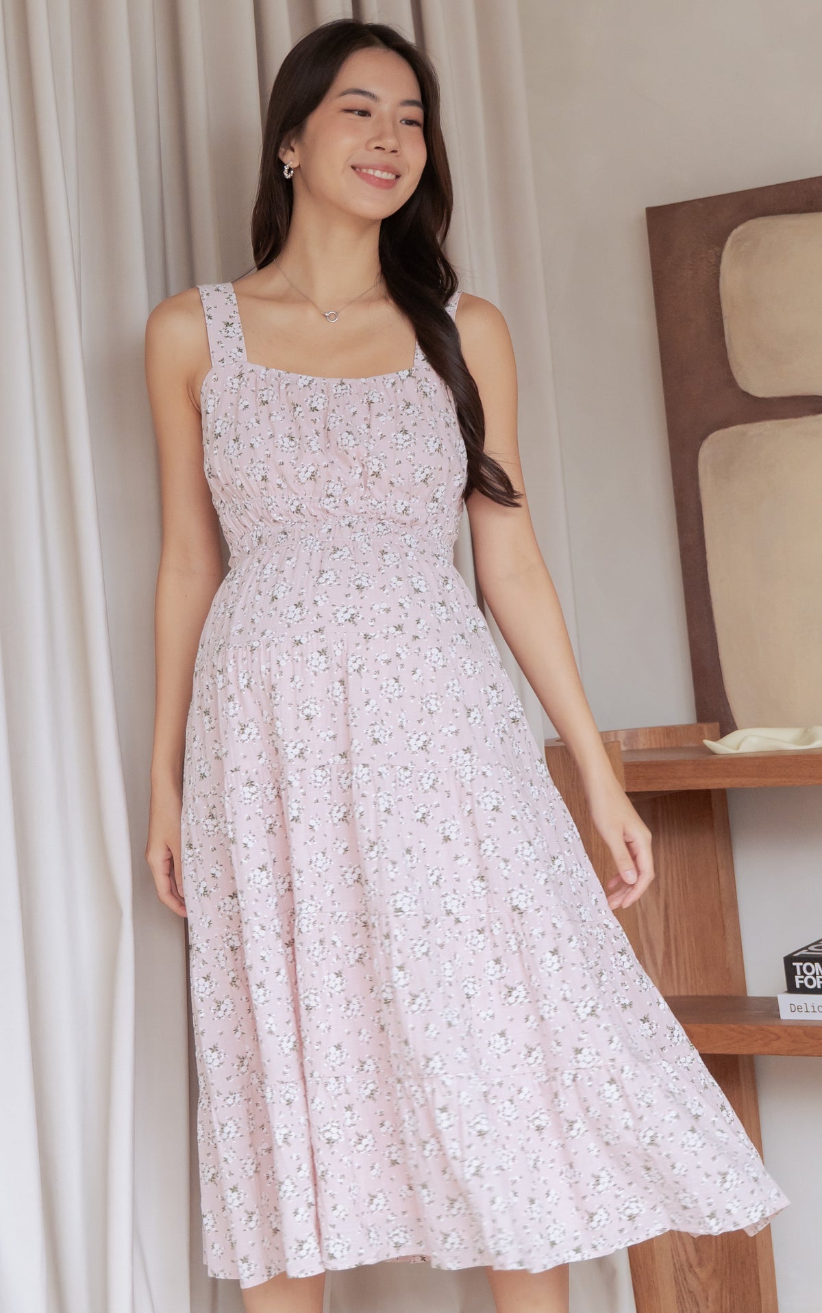 Maisie Floral Nursing Dress in Pink