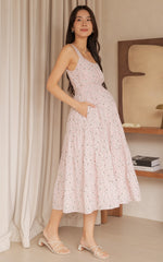 Maisie Floral Nursing Dress in Pink