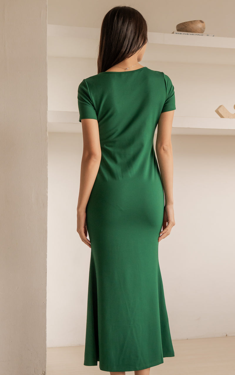 Malia Padded Bodycon Nursing Dress in Green