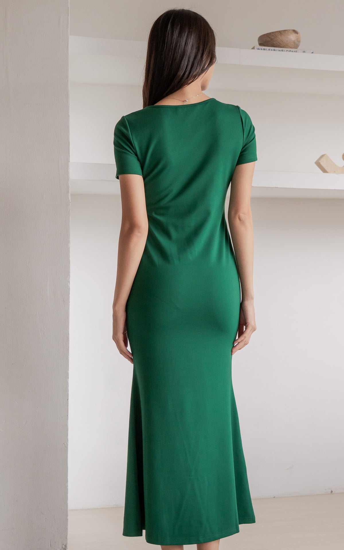 Malia Padded Bodycon Nursing Dress in Green