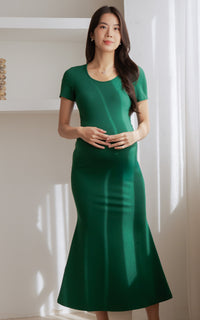 Malia Padded Bodycon Nursing Dress in Green