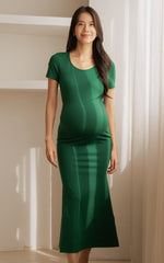Malia Padded Bodycon Nursing Dress in Green