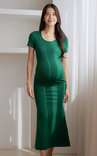Malia Padded Bodycon Nursing Dress in Green