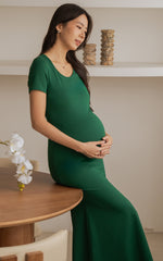 Malia Padded Bodycon Nursing Dress in Green