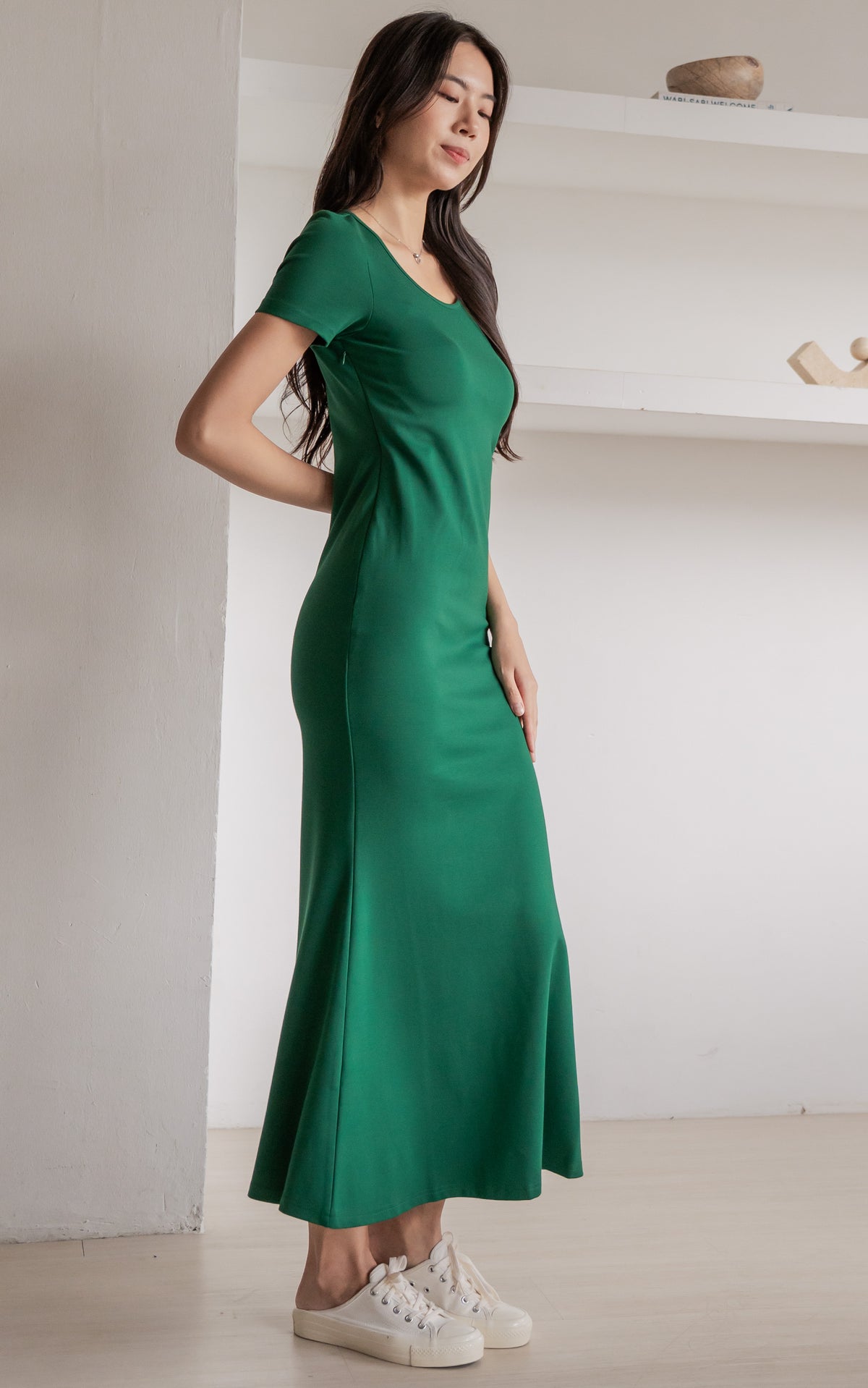 Malia Padded Bodycon Nursing Dress in Green