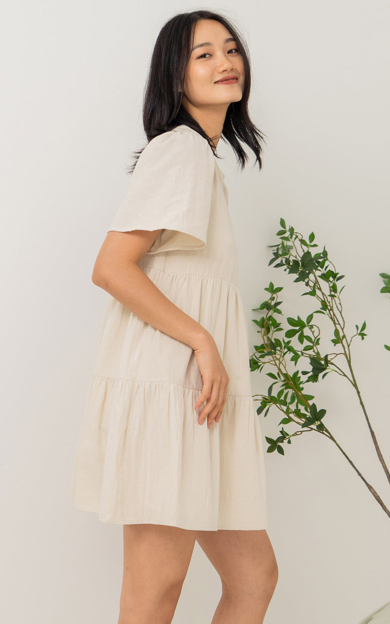 Maya Nursing Dress in Cream