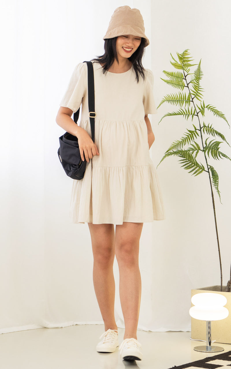 Maya Nursing Dress in Cream
