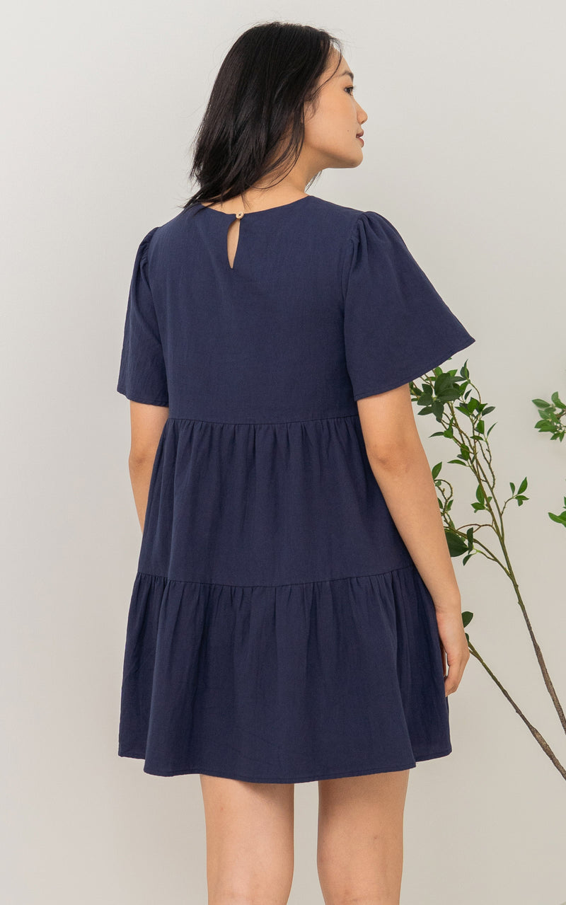 Maya Nursing Dress in Navy