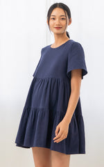 Maya Nursing Dress in Navy