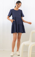 Maya Nursing Dress in Navy
