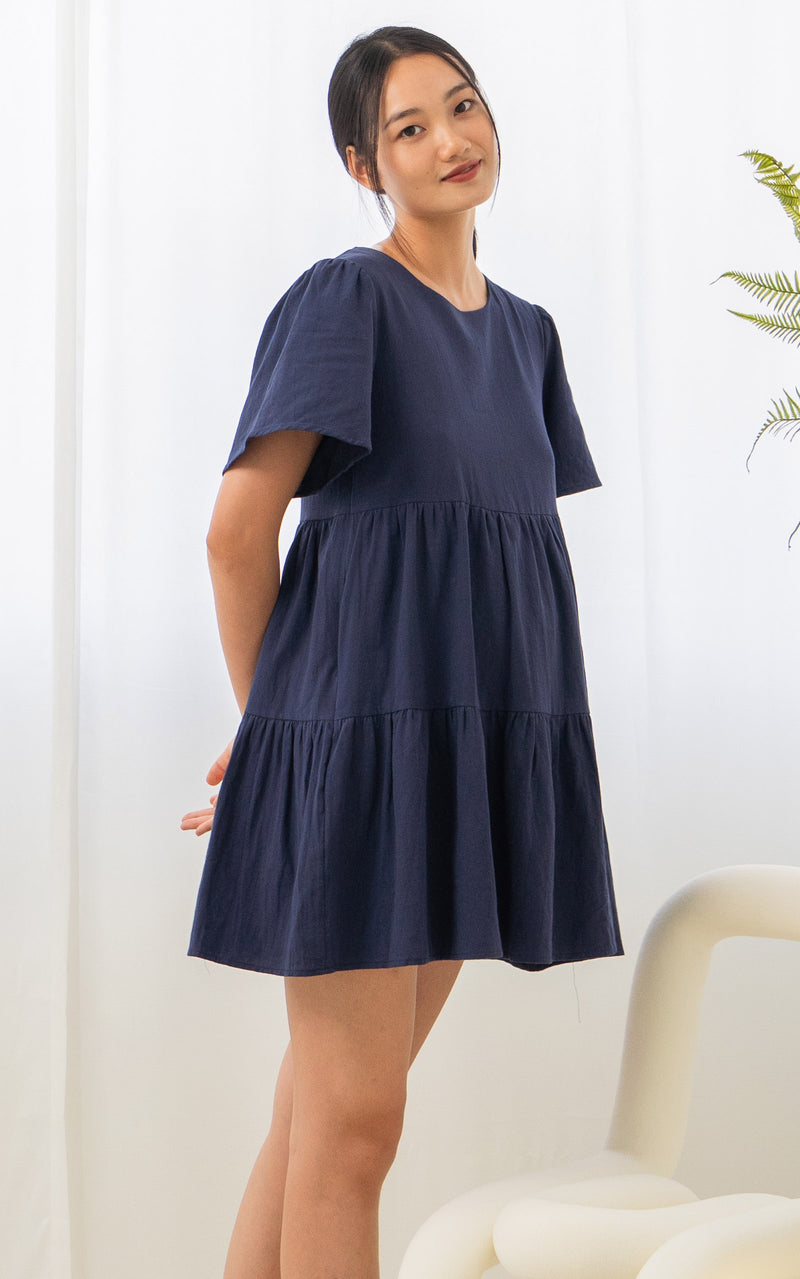 Maya Nursing Dress in Navy