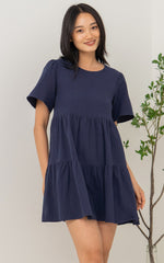 Maya Nursing Dress in Navy