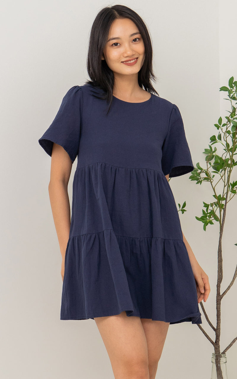 Maya Nursing Dress in Navy