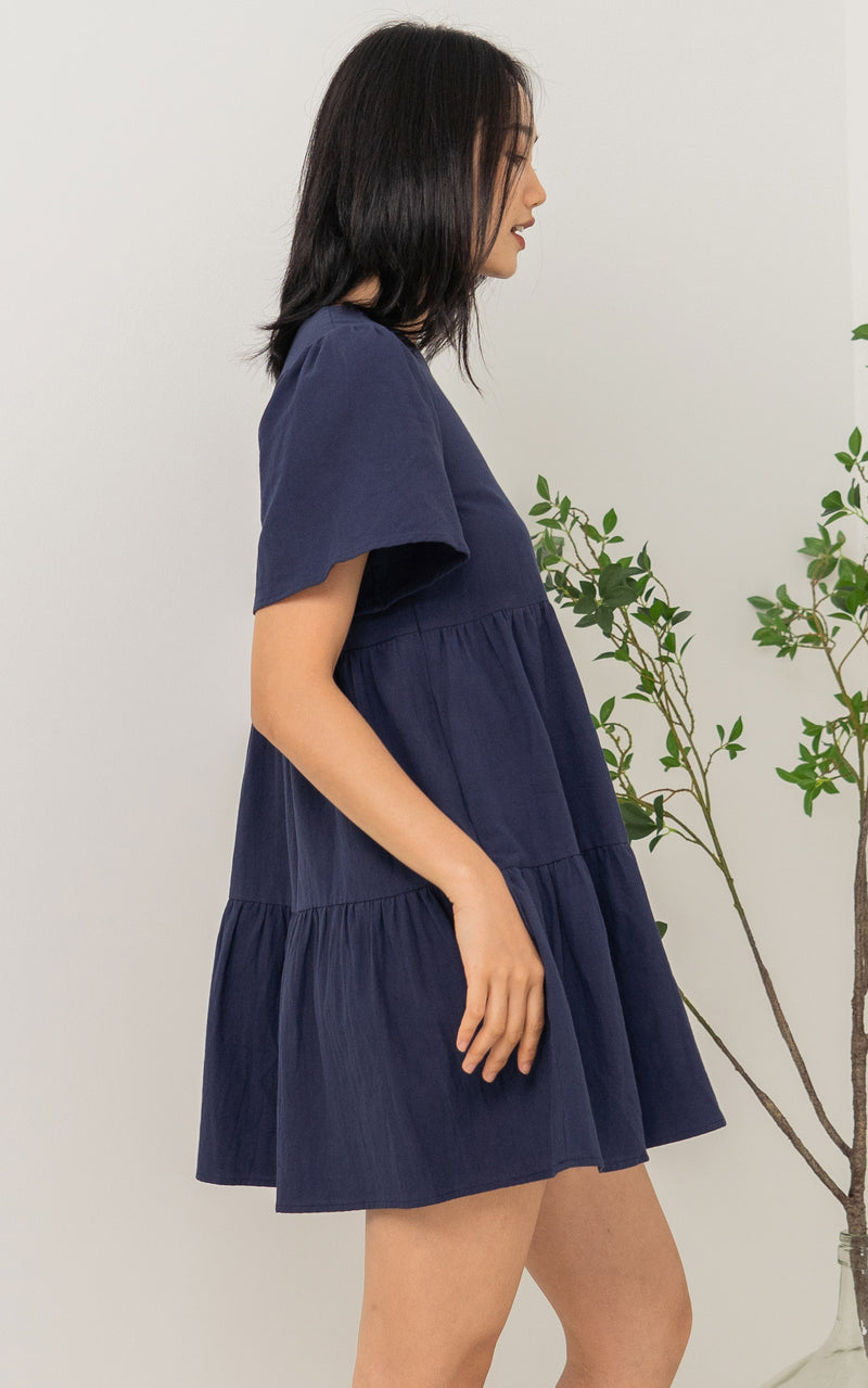 Maya Nursing Dress in Navy