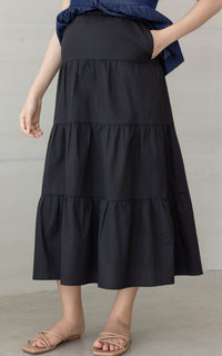 Emmy Cotton Maternity Skirt in Black