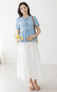 Emmy Cotton Maternity Skirt in White