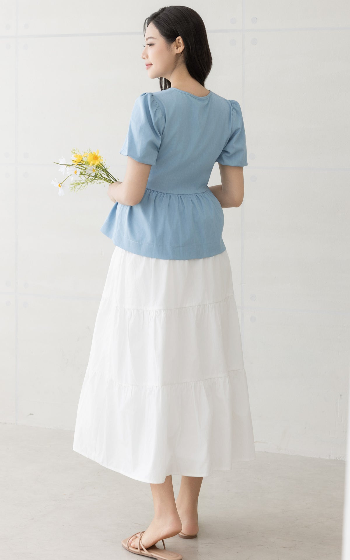 Emmy Cotton Maternity Skirt in White