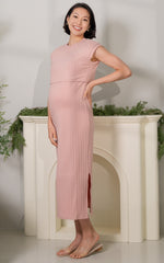 Myla Knitted Nursing Dress in Pink