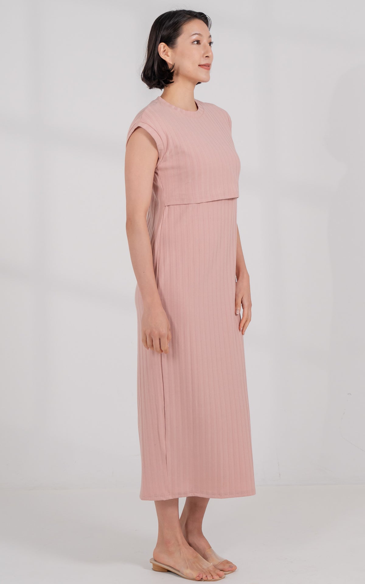 Myla Knitted Nursing Dress in Pink