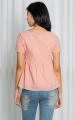 Nevaeh Peplum Nursing Top in Peach