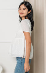 Nevaeh Peplum Nursing Top in White