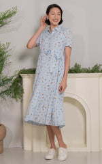 Norah Floral Nursing Dress in Blue