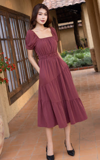 Paige Off-The-Shoulder Resort Dress in Red