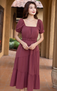 Paige Off-The-Shoulder Resort Dress in Red