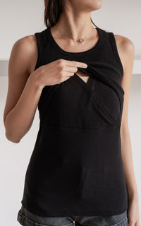 Palmer Knitted Nursing Top in Black