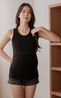 Palmer Knitted Nursing Top in Black
