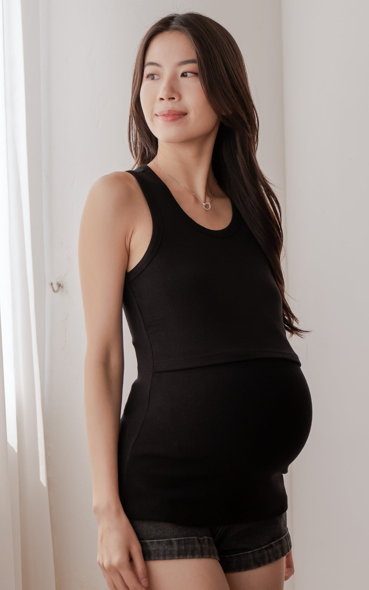 Palmer Knitted Nursing Top in Black