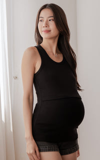 Palmer Knitted Nursing Top in Black