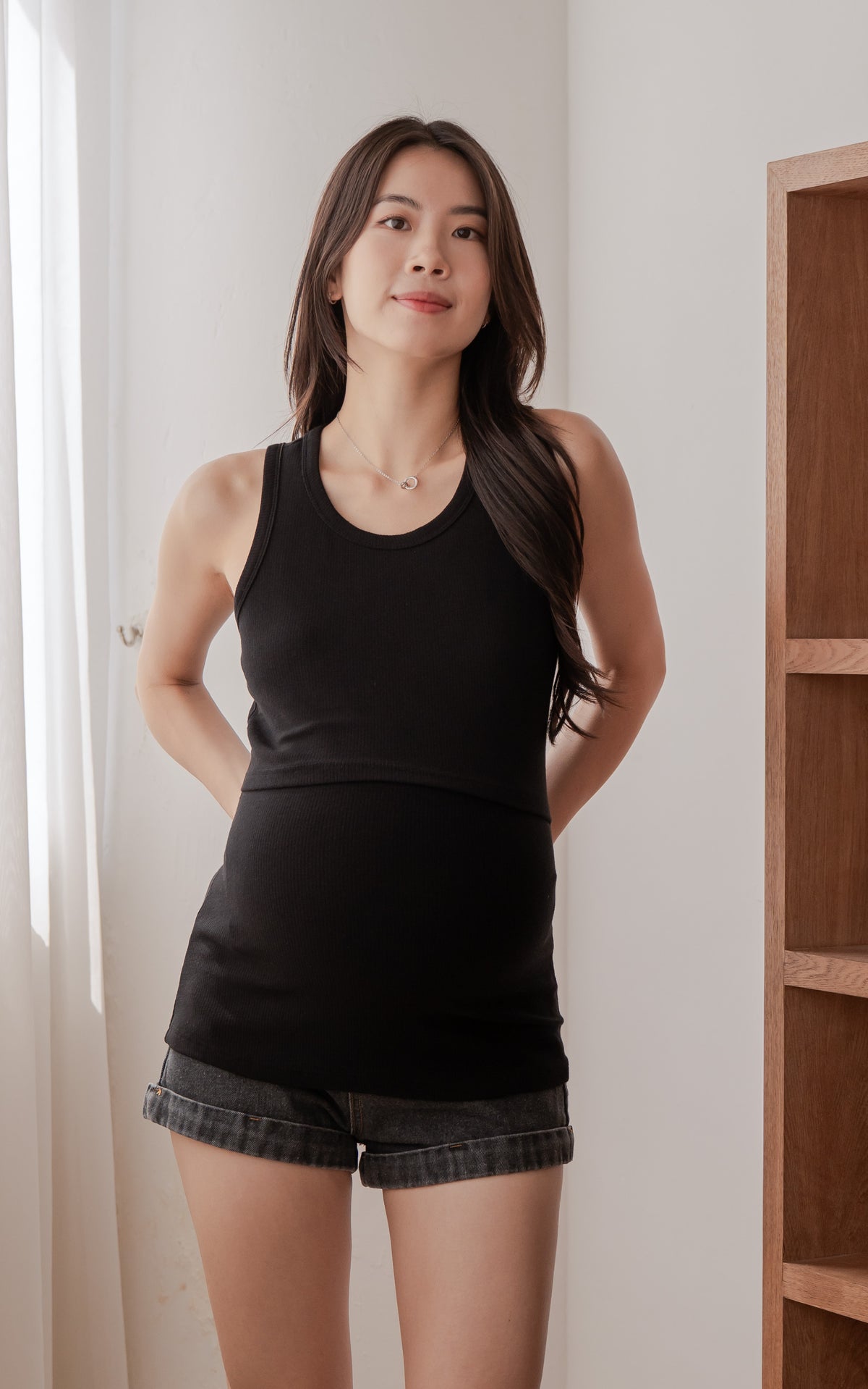 Palmer Knitted Nursing Top in Black