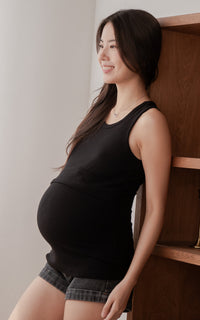 Palmer Knitted Nursing Top in Black