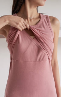Palmer Knitted Nursing Top in Pink
