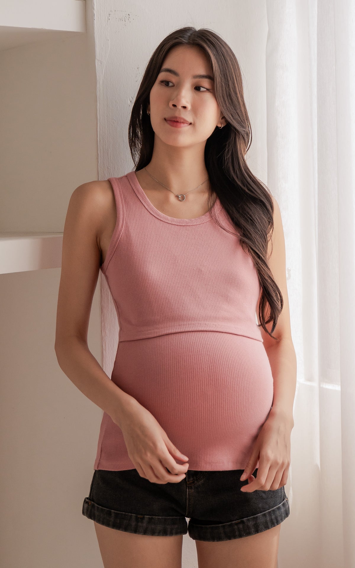 Palmer Knitted Nursing Top in Pink