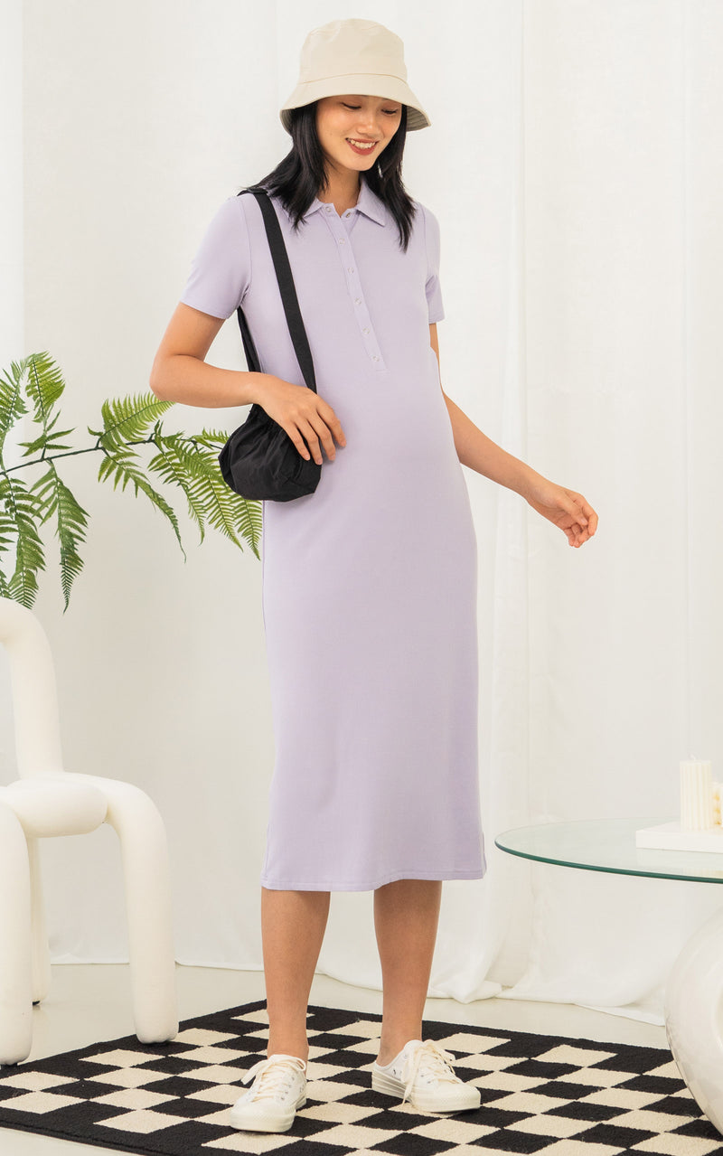 Parker Polo Nursing Dress in Lilac