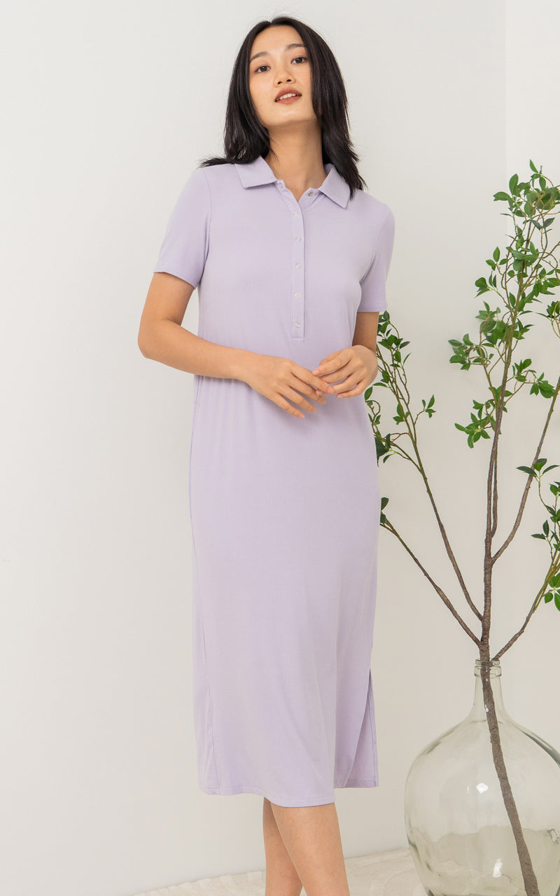 Parker Polo Nursing Dress in Lilac